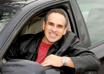 Man in car who will be taking Intermediate Driver Improvement course
