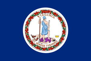 Virginia flag indicating driver improvement course has been approved by the State of Virginia